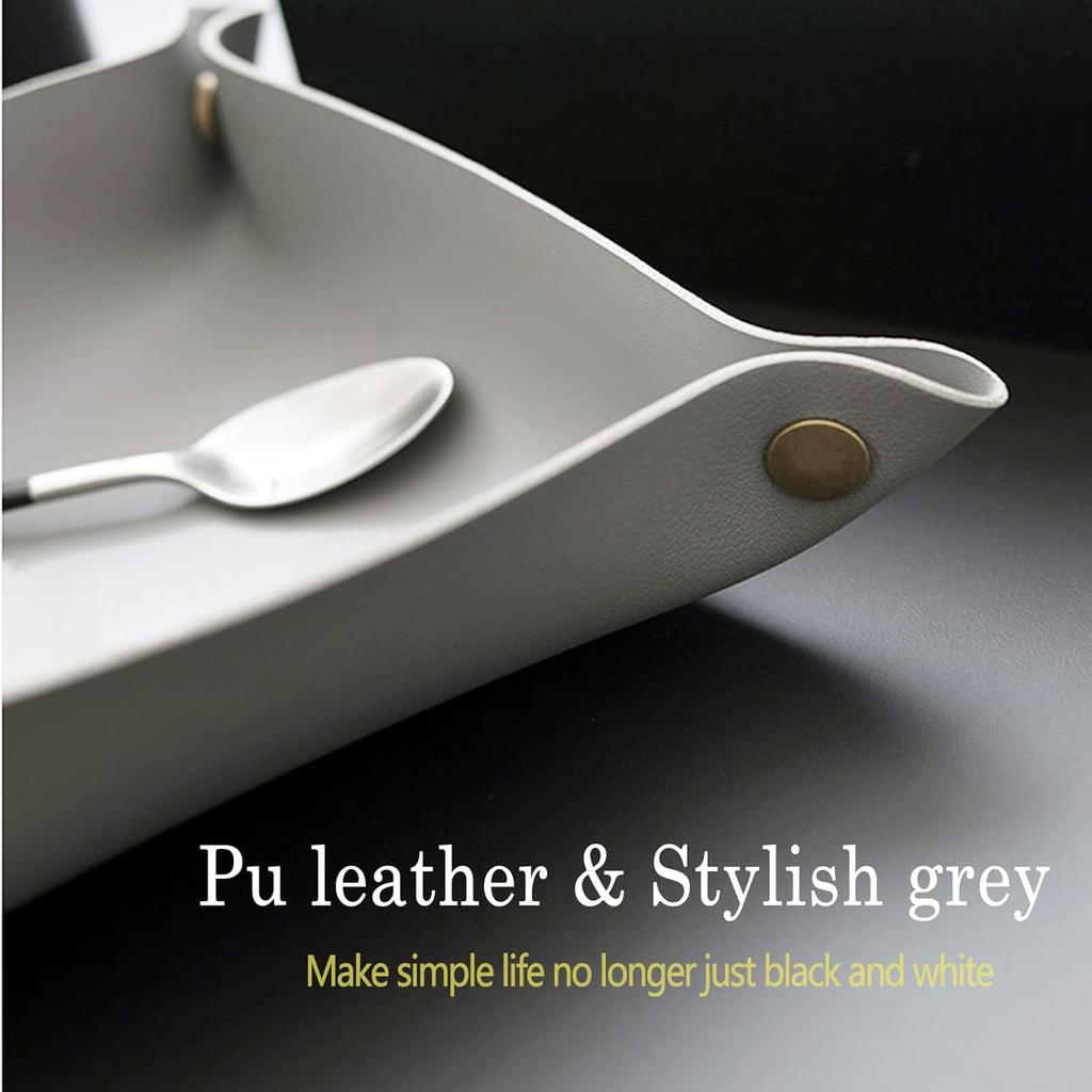 1PC 20cm/7.87inch Leather Storage Tray Dice Box Coin Desktop Jewelry Box Makeup Key Tray DIY Household Folding Tray Storage Case