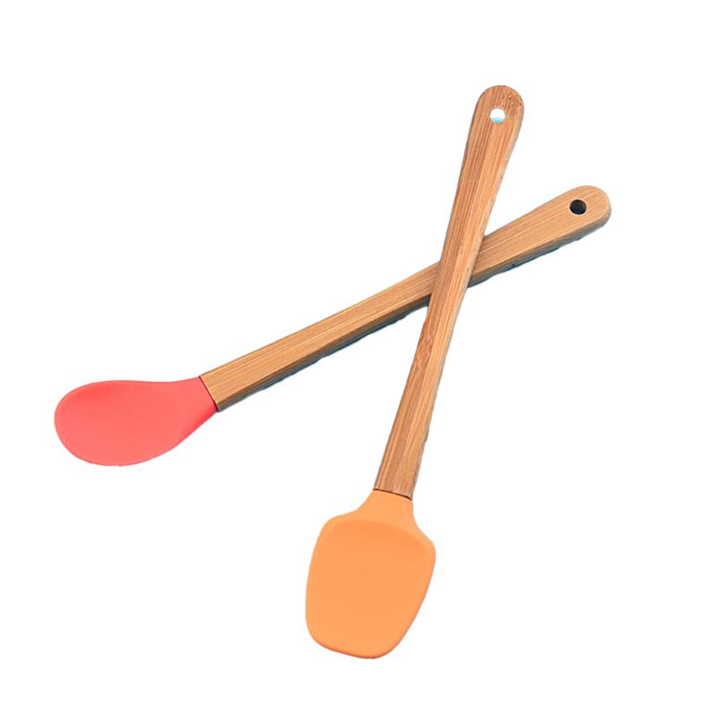 5 Pcs/set Silicone Mini Kitchenware Kits Anti-slip Handle Colorful Heat-resistant Spatula Brush