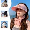 Hat with Fan Summer New Style for Women's Sun Protection Hat Big Brim Empty Top Hat Showing Small Adult Sun Hat