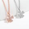 Pink Diamond Lucky Grass Pendant Collarbone Chain Female, Niche Design Sense INS Style Fashion Four-leaf Clover Necklace