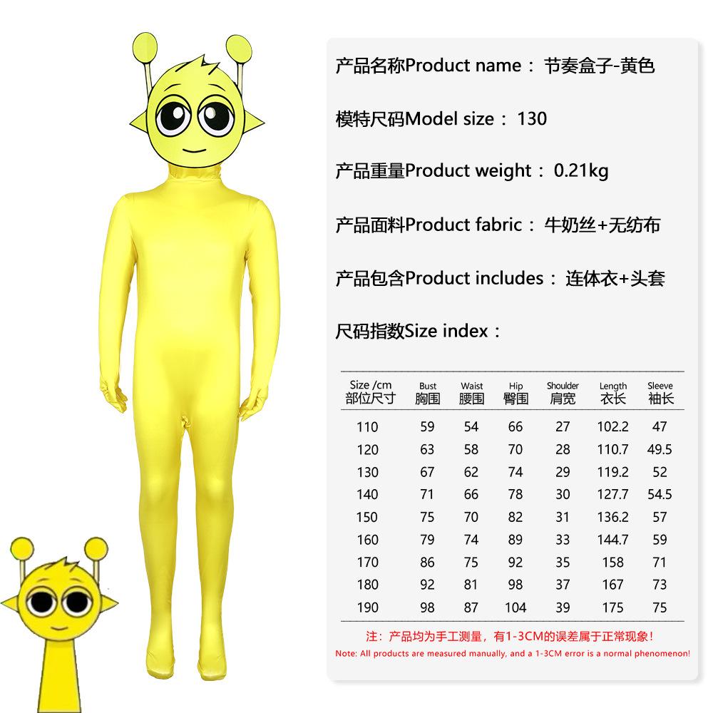 Adult Kids Sprunki Incredibox Cosplay Costume 2025 Monster Horror Game Jumpsuit Halloween Bodysuit