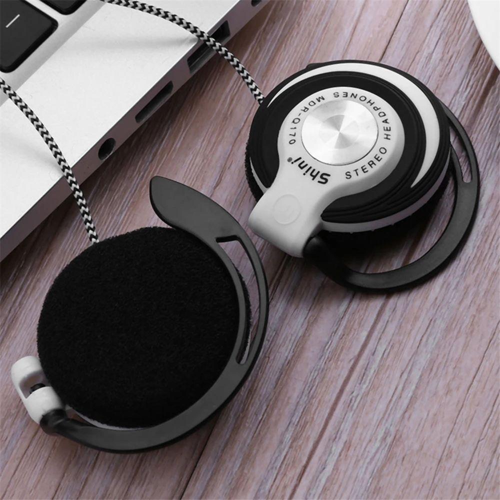 HIFI Stereo for Phones/MP3/MP4 3.5mm Plug Bass Headset Wired Headphones Ear Hanging Wired Earphone