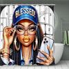 Шторка для душа в стиле Urban Chic для современного декора ванной комнаты, с яркой иллюстрацией стильной женщины в