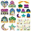 Ramadan Stickers Decorations 2026 Muslim Eid Moon Star Window Stickers Hanging Decor Al Fitr Party Decor Festival Party Supplies