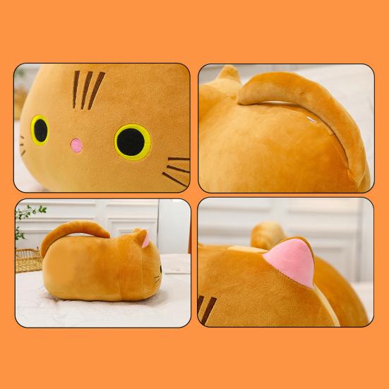 Кукла-кошка Плюшевая игрушка Снятие стресса Мягкая Пушистая ПП Хлопок Ткань Обнимательная Подушка-животное Кукла Уютная Сенсорная игрушка