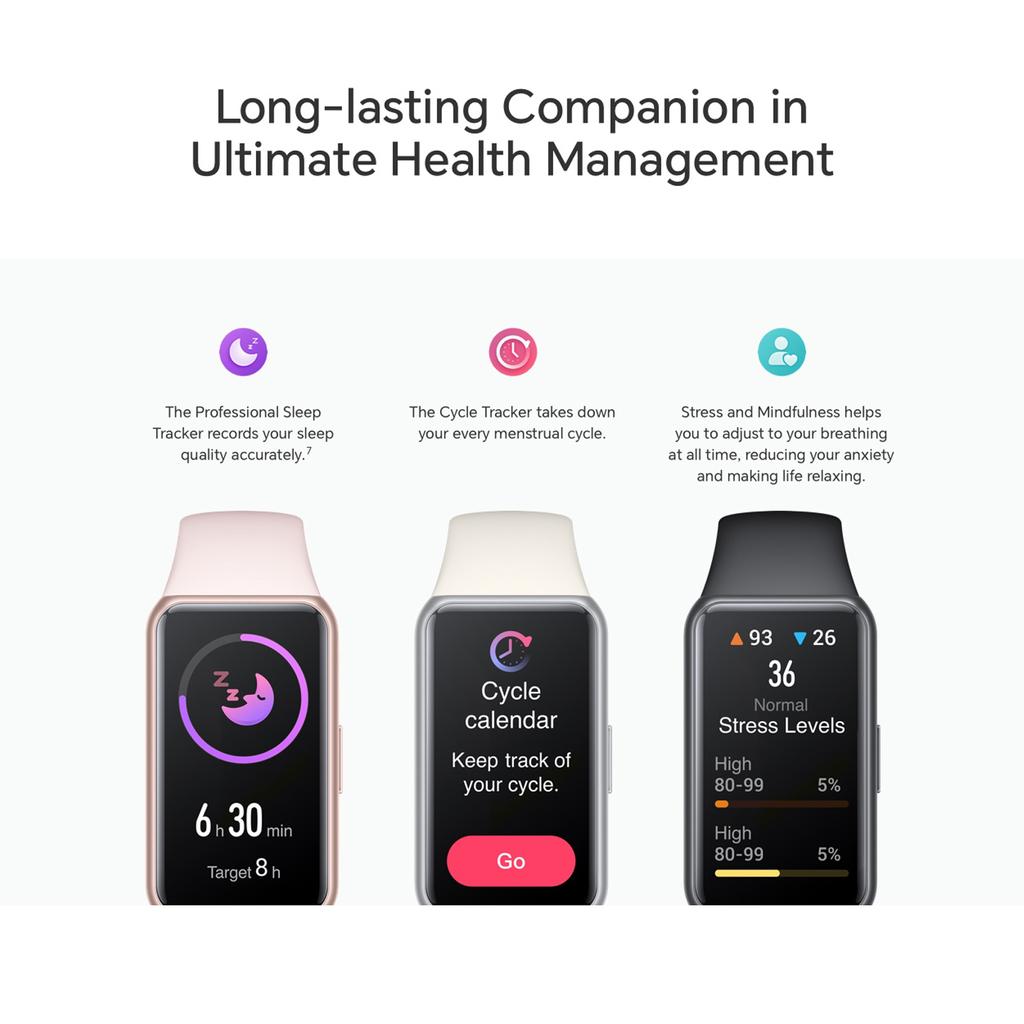 HONOR Band 7 1,47-дюймовый AMOLED-экран BT5.0 11 спортивных режимов Кислород в крови/Частота сердечных сокращений/Сон/Женский