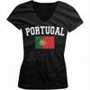 Distressed Portugal Soccer Flag Portuguese Pride Juniors V Neck Unisex T-shirt