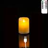 1/3 Pieces Flameless USB Moving Wick Candles With Remote,Rechargeable Plastic Wedding Dancing Flame Decorative Candles
