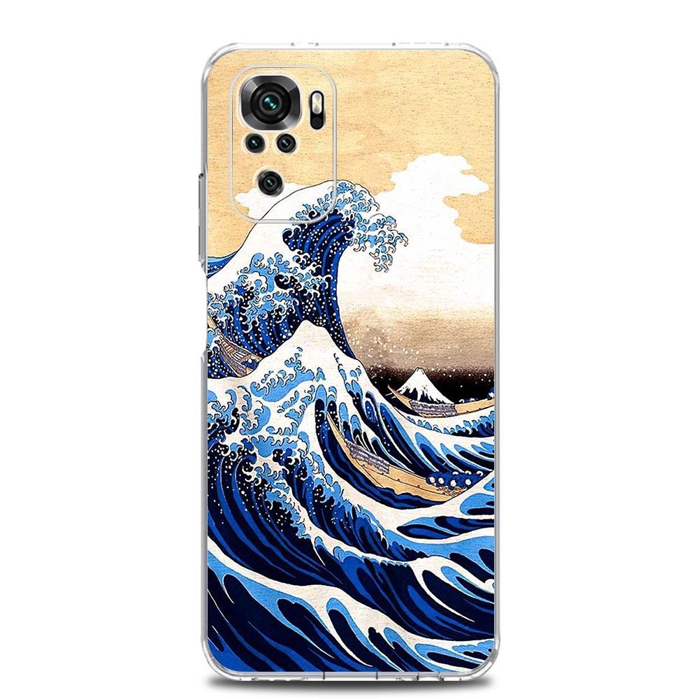 Phone Case For Xiaomi Redmi Note 13 12 5G 9S 9 8 10 11 Pro Plus 4G 9T 13C 12C10C 9C 9A 7 Cover Japan The Great Wave Of Kanagawa