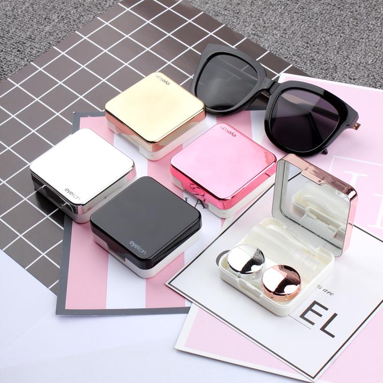 High Quality Reflective Cover Contact Lens Kit Case with Mirror