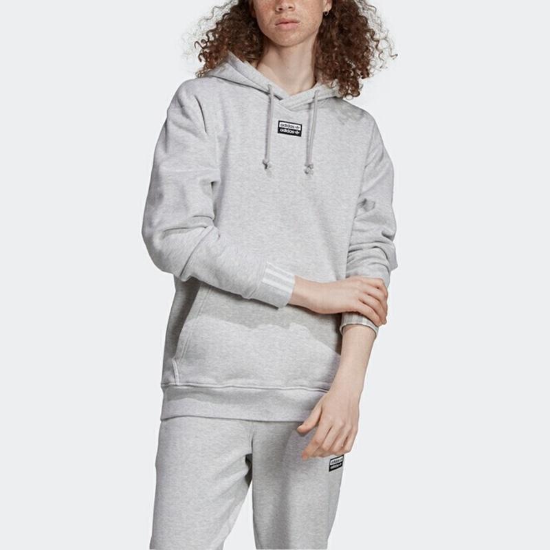 adidas originals Casual Sports Solid Color hooded Pullover Gray Men's EJ7423