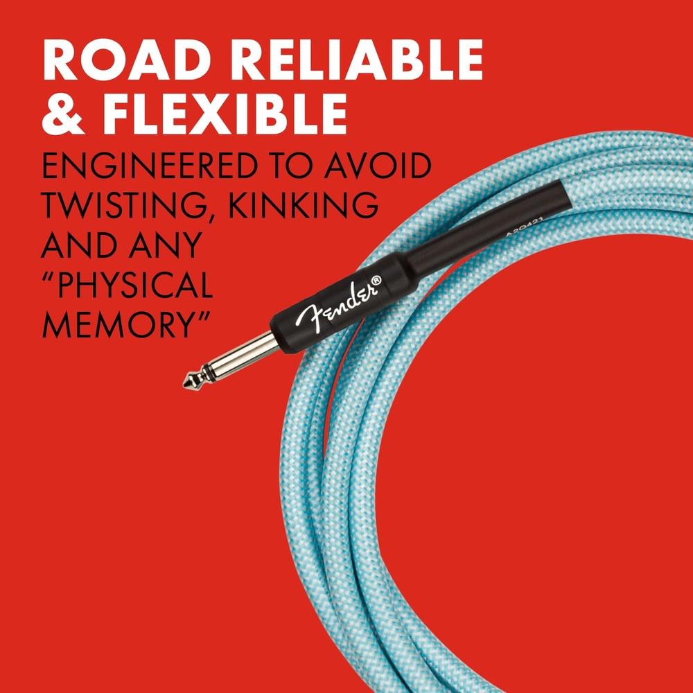Fender Professional Series Tweed Instrument Cable 18 Feet Daphne Blue 0990815204 Straight/Straight