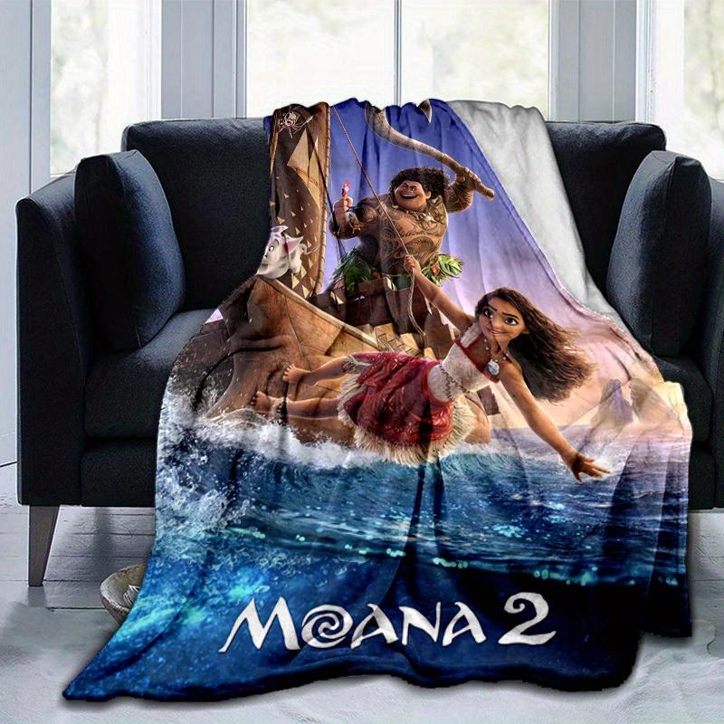 1 шт., Плед с постером к фильму «Моана 2», Декор для дома, Плед на диван, Плед для улицы, Подарок для фанатов, Покрывало, Подходит для спальни, гостиной