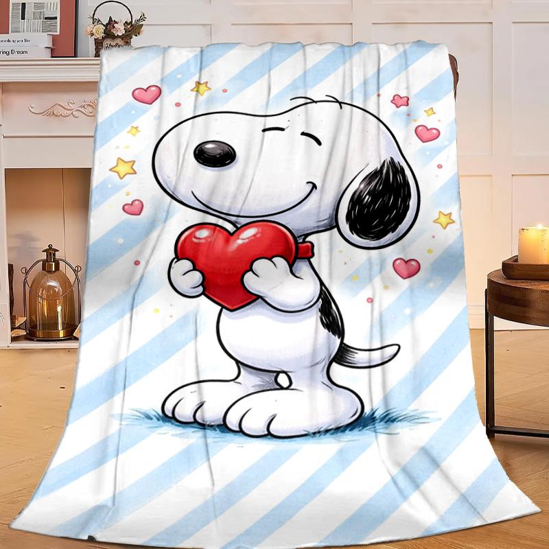 1PC Cute Dog Heartfelt Night Flannel Blanket Gift, Suitable for Both Men And Women, Soft Ideal for Beds And Sofa, Birthday Or Christmas Gift
