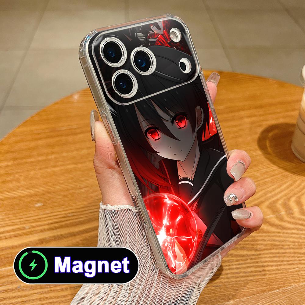 Akame Kurome Прозрачный ТПУ Magsafe Чехол для Мобильного Телефона для iPhone 17 16 15 14 13 12 11 Air Pro Max Plus Mini Цветной Чехол