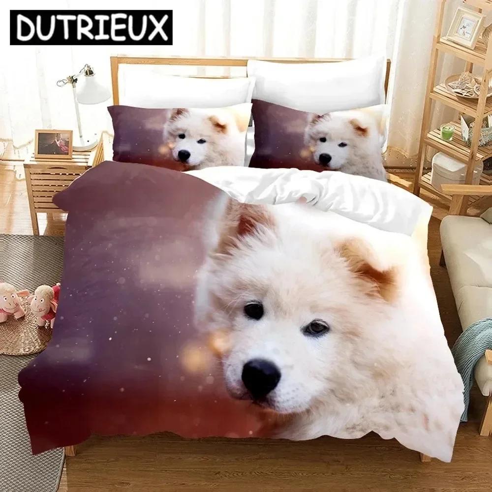 Luxury New 3D Print Samoyed Comfortable Duvet Quilt Cover Pillowcase Bedding Set Children Bedroom Decoration Home Textile