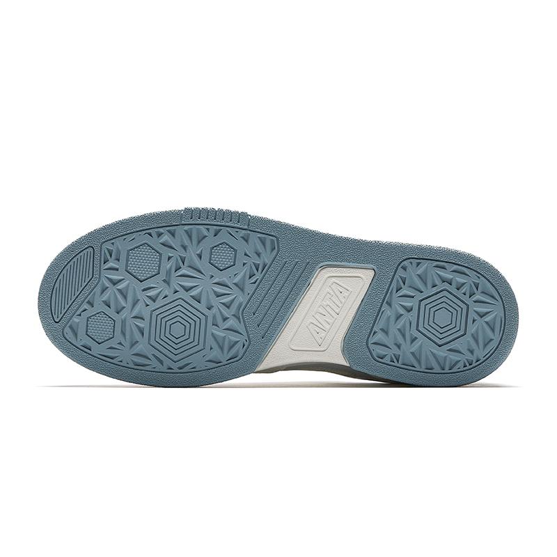 New Anta Height Increasing Abrasion Resistant Lightweight Slip Resistant Low Top Skateboard Shoes Women's White Gray Blue 922538012-2