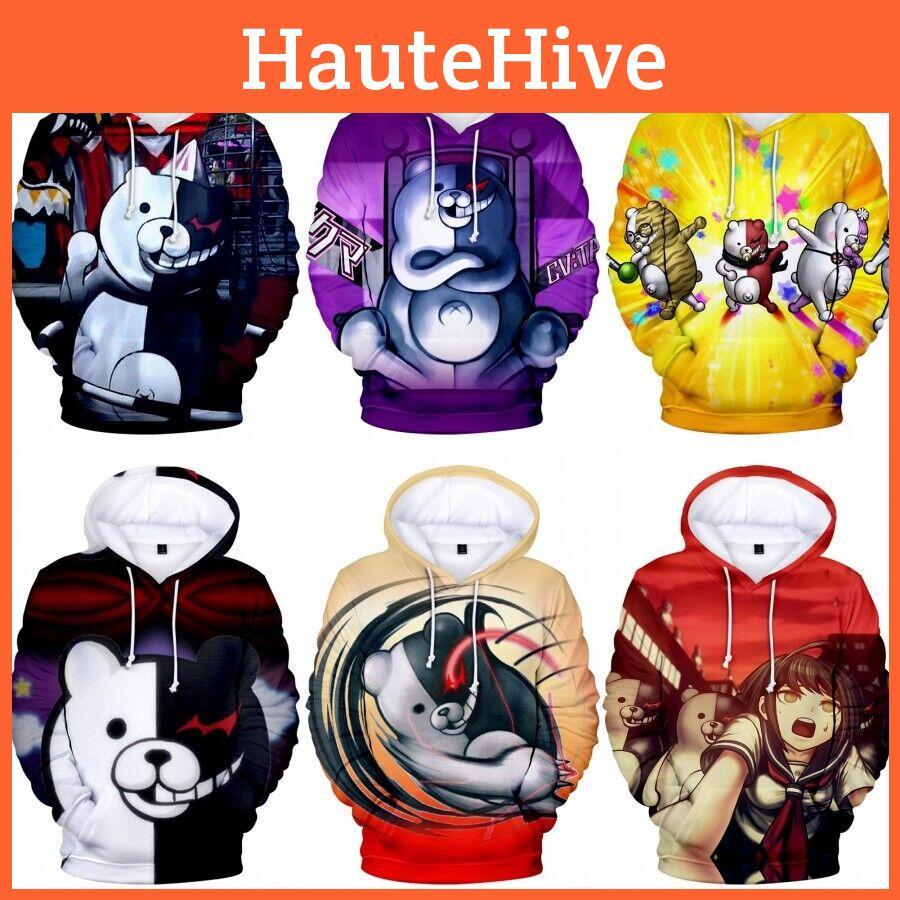 Худи Danganronpa Monokuma Невероятно мягкий унисекс пуловер для поклонников аниме