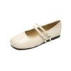 Fashion Double Belt Buckle Flats Loafers Woman Solid PU Leather Tabis Shoes Barefoot Mary Janes Ladies Daily Round Toe Mocassines Mujer