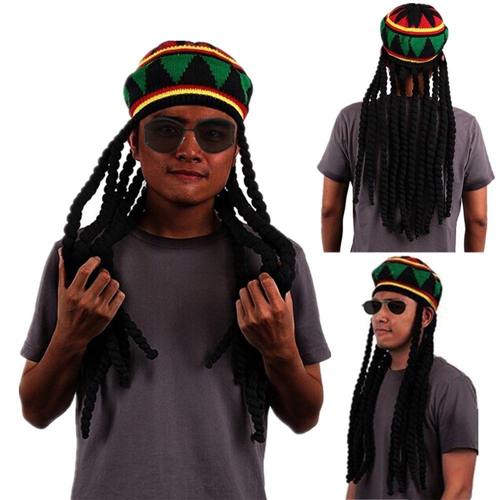 Novelty Dreadlocks Reggae Unisex Jamaican Knitted Beanies Wig Braid Hat Rasta Hair Hat