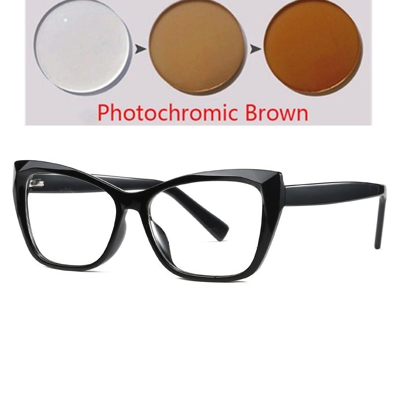 0 -0.5 -0.75 To -6.0 Blue Light Blocking Nearsighted Glasses For Women Spring Leg Cat Eye Minus Degree Prescription Spectacles