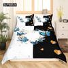 Black and White Duvet Cover Set King and Queen Bedding Set for Couple Romantic Valentine's Day Presents Polyester Duvet Cover