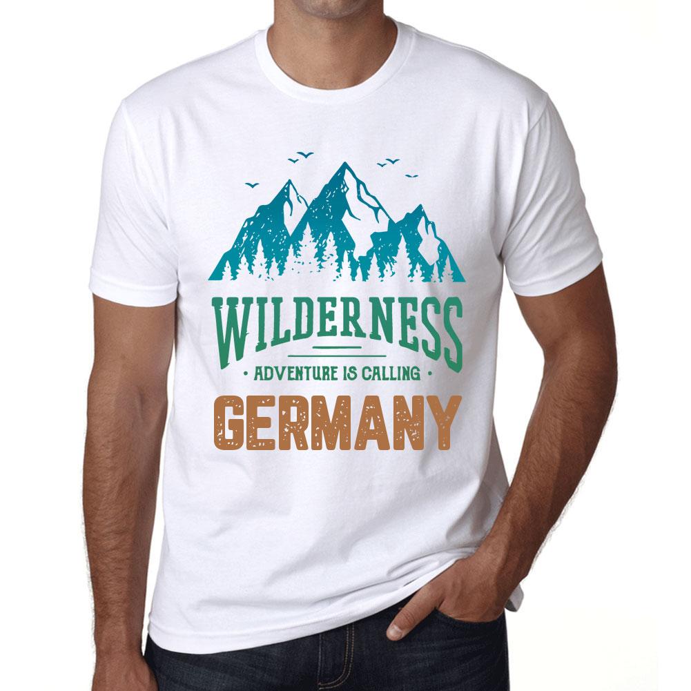Мужская винтажная футболка с рисунком Wilderness Germany, белая