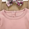 Комплект для малыша: комбинезон с длинным рукавом + юбка на подтяжках с цветочным принтом