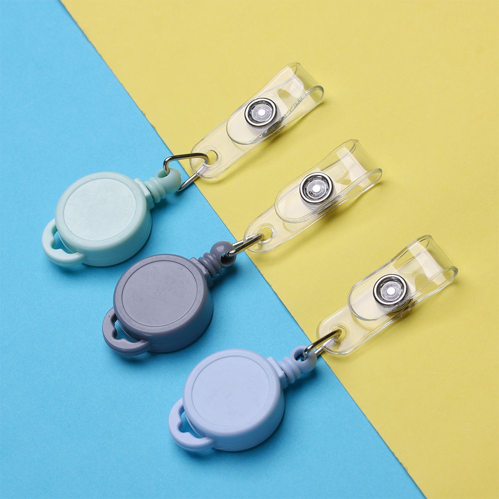 1pc Unisex Durable ID Name Card Clip Stationery Retractable Lanyards Key Ring Badge Holder