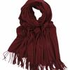 Warm Tassel Shawl Autumn and Winter Solid Color Cashmere Scarf Winter Solid Color Wool Scarf for Men and Women