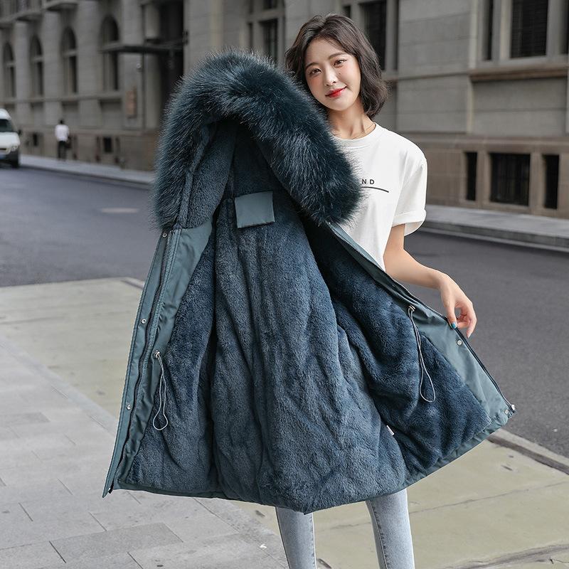 Jacket Women's Short Cotton-padded Jacket New Winter Clothes Fur One-piece Cotton-padded Jacket Loose Plus Velvet Pie To Overcome The Coat