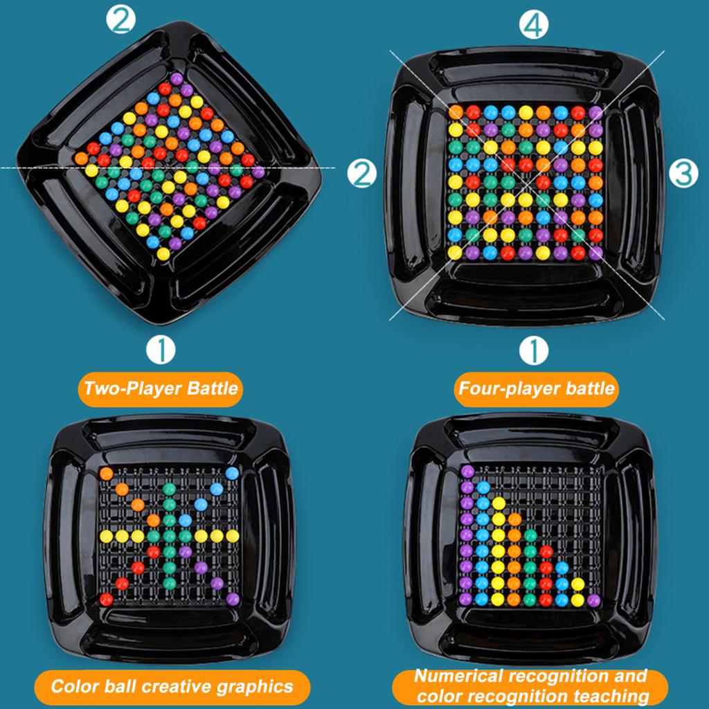 Настольная игра «Радужная игра на выбывание» с 84/241 разноцветными бусинами, распознаванием цвета, фокусировкой, логикой, интерактивной обучающей игрушкой для детей и взрослых