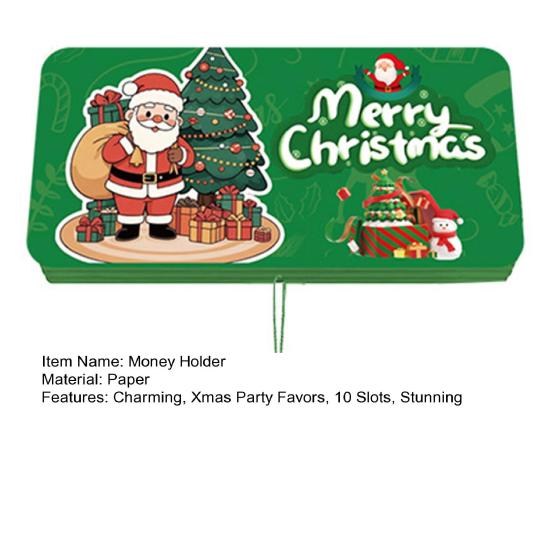 Christmas Cash Gift Envelope Money Gift Card Holder for Cash Surprise DIY Holiday Money Envelope with 10 Slots for Men Women