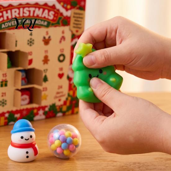 Stress Relief Squeeze Toys Christmas Advent Calendar 2026, 24 Days Mini Slow Rising Fidget Countdown Calendar, Sensory for Adults Kids Fun Activity
