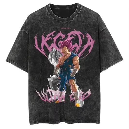 Unisex Vintage Washed Dragon Ball Anime Tshirt Man Women cotton Short Sleeve Top Streetwear Casual Tee Summer Yk