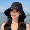 Летняя шляпа женская модная вязаная сетчатая шляпа-ведро летняя солнцезащитная шляпа от солнца с открытым верхом и бантом