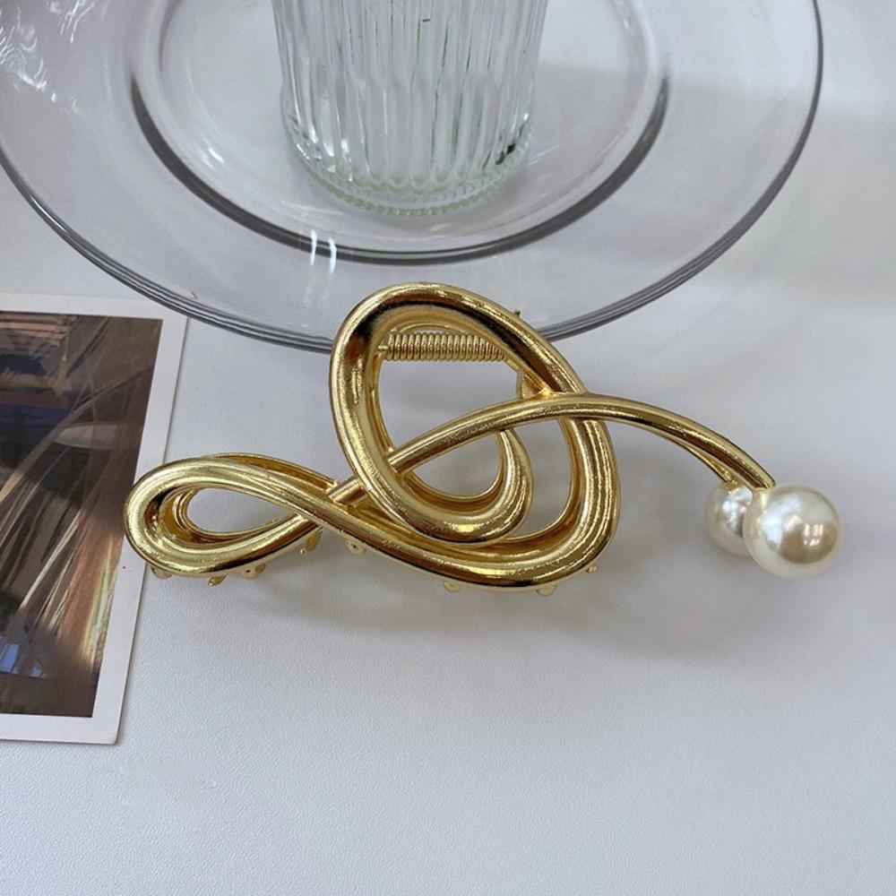 Pearl Music Note Hair Claw Zinc Zinc Zinc Alloy Treble Clef Hair Clip Exquisite   Makeup Hair Clips
