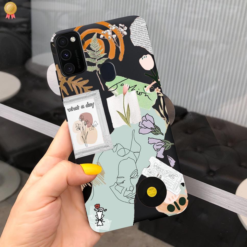For Samsung Galaxy M21 2020 Case Silicone Soft Cute Cat Butterfly Black TPU Bumper For Samsung M21 2020 Phone Back Cover Funda