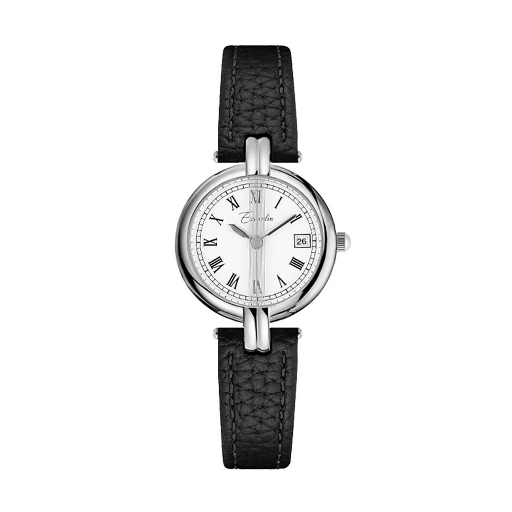 Легкие роскошные новые модные деловые простые женские часы с римским круглым циферблатом и календарем в стиле ретро с кварцевыми часами