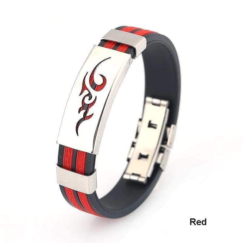 Мужская мода регулируемые браслеты из нержавеющей стали силикона с пламенем пряжка манжета браслеты рождественские подарки