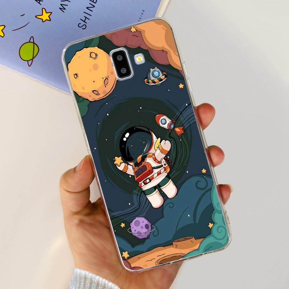 Чехол для Samsung Galaxy J6 Plus Samsung J6 2018 J 6 J6Plus J610F J600F Элегантная Печать Мягкий Силикон ТПУ Прозрачная Задняя Крышка Телефона