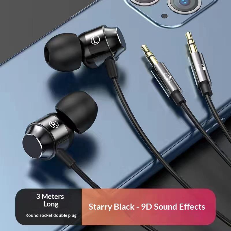 Dual 3 5Mm Plug Wired In Ear Pc Headphones Surround Sound Noise Cancelling Mic Long Cord For Gaming Work Home Use