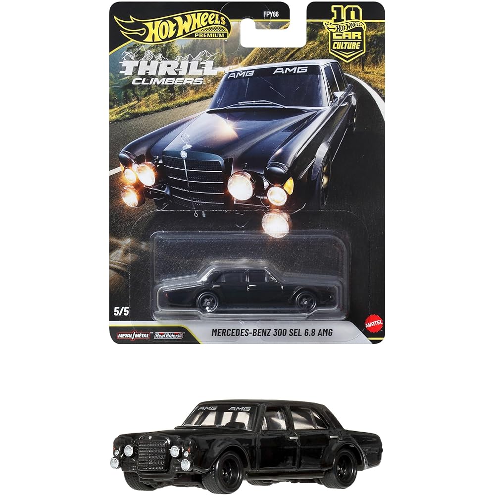 Хот Вилс Культура Автомобилей Альпинисты Mercedes-Benz 300 SEL 6.8 AMG Игрушечный Транспорт Миниатюра Черный