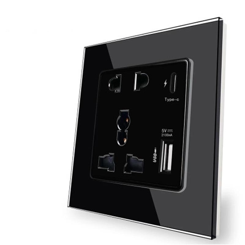 Power Supply 2100Ma Usb Socket International Panel 13A Uk Wall Type C Interface