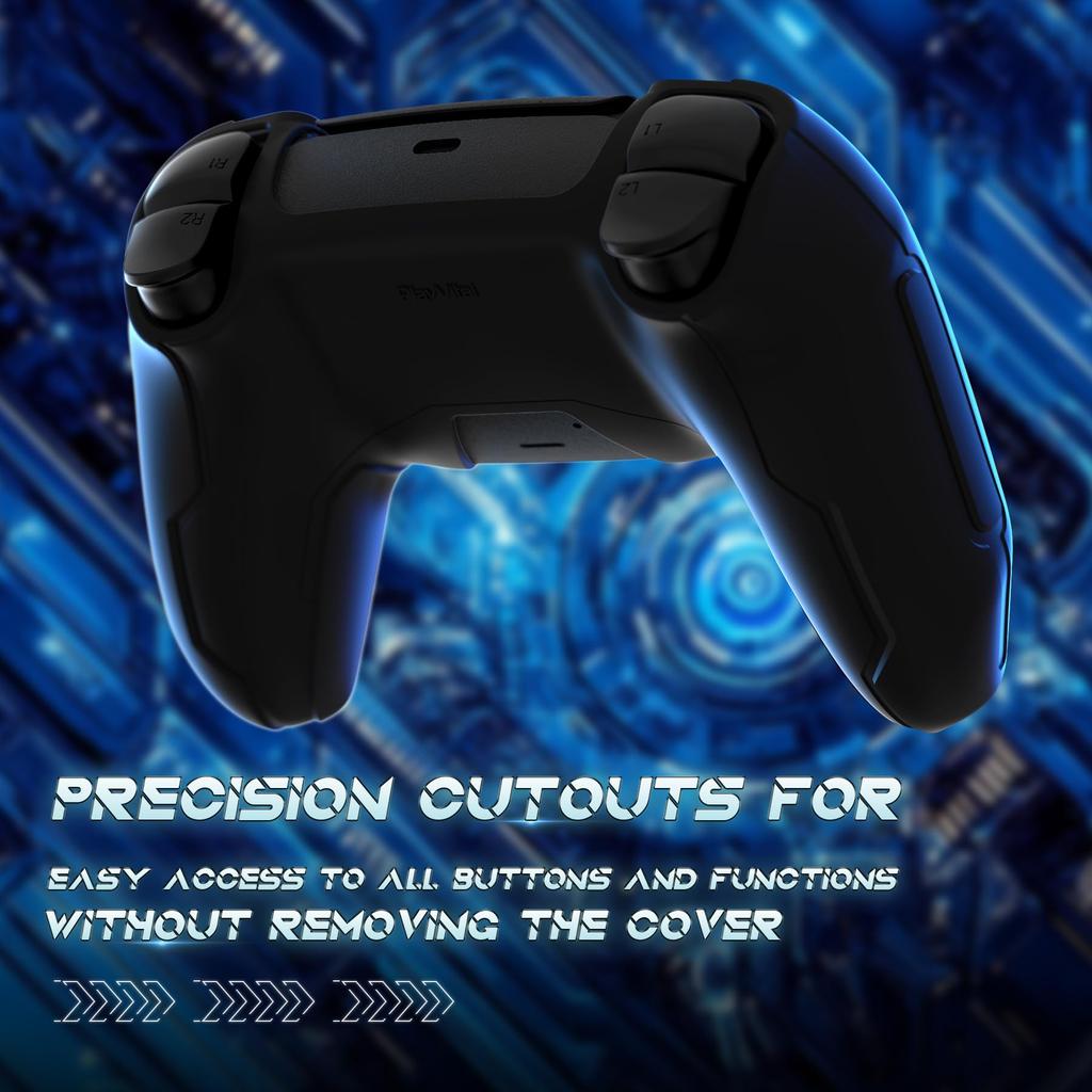 Силиконовый чехол для PlayVital Mecha Edition PS5 улучшенный, совместимый с зарядным колпачком и наклейкой, в комплекте контроллер, ударопрочный, нескользящий