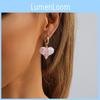 Unique Pink Heartshaped Hoop Earrings For Women Trendy European And Style American