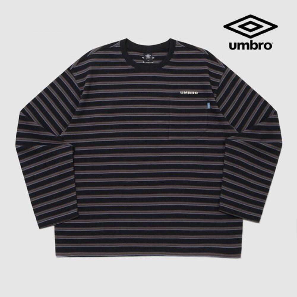 Umbro Хлопковая вафельная полосатая футболка с длинным рукавом Blk0 Ur321crl93