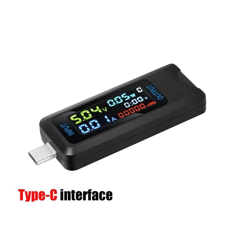 USB-тестер Type-C, цифровой вольтметр постоянного тока, амперметр, амперметр, измеритель напряжения, амперметр, индикатор зарядного устройства Power Bank