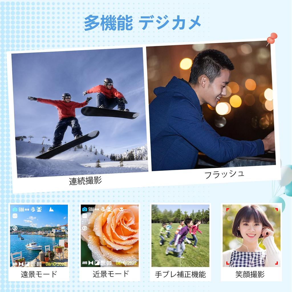 Popular 50MP digital camera with 8x optical zoom, compact, lightweight, and rechargeable. Features autofocus, HD 4K recording, a 2.88-inch IPS