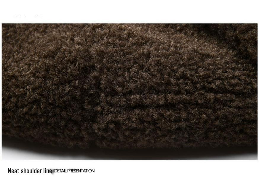 Double-sided Men's Shearling Coat - Winter Casual Single-Breasted Fleece Jacket for Middle-aged and Young Men
